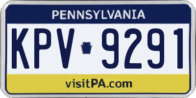 PA license plate KPV9291