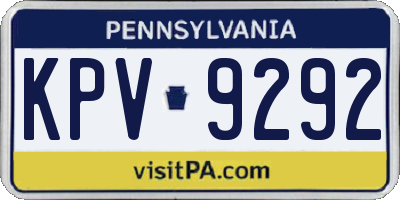 PA license plate KPV9292