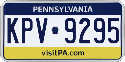 PA license plate KPV9295
