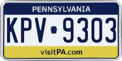 PA license plate KPV9303