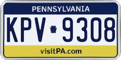 PA license plate KPV9308
