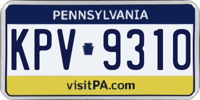 PA license plate KPV9310
