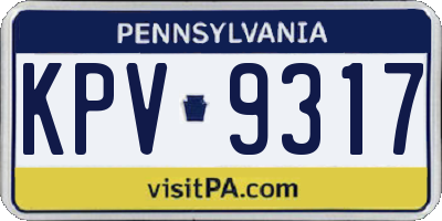 PA license plate KPV9317
