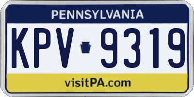 PA license plate KPV9319
