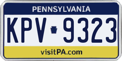 PA license plate KPV9323