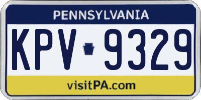 PA license plate KPV9329