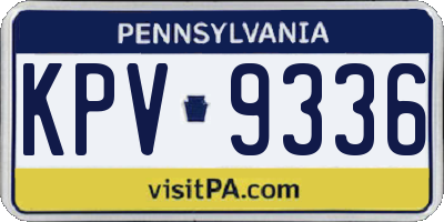 PA license plate KPV9336
