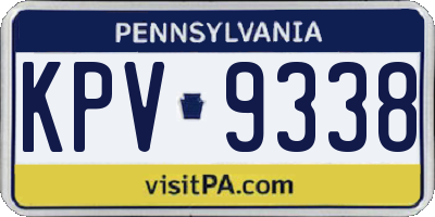 PA license plate KPV9338