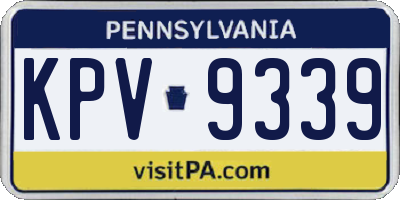 PA license plate KPV9339