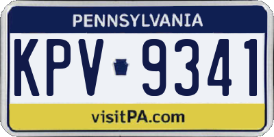 PA license plate KPV9341