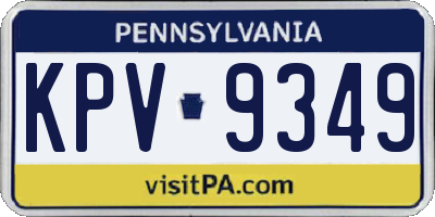 PA license plate KPV9349
