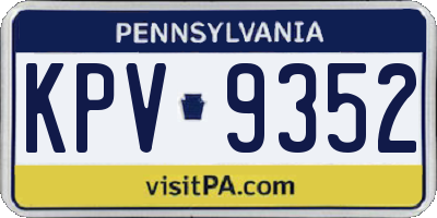 PA license plate KPV9352