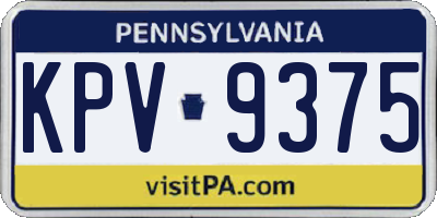 PA license plate KPV9375