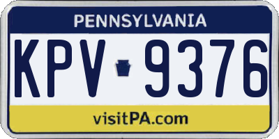 PA license plate KPV9376