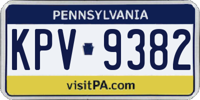 PA license plate KPV9382
