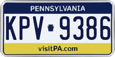 PA license plate KPV9386
