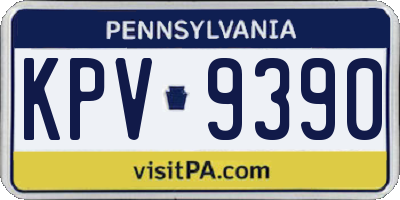 PA license plate KPV9390