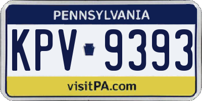 PA license plate KPV9393