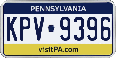 PA license plate KPV9396