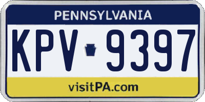 PA license plate KPV9397