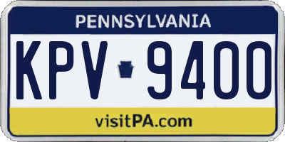 PA license plate KPV9400