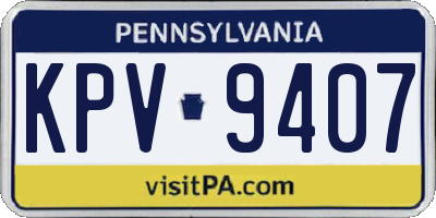 PA license plate KPV9407