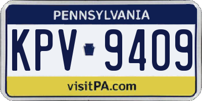 PA license plate KPV9409