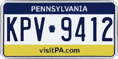 PA license plate KPV9412
