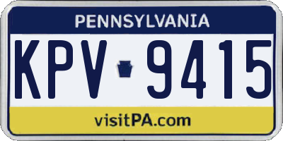 PA license plate KPV9415