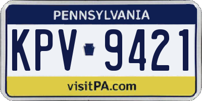 PA license plate KPV9421