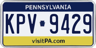 PA license plate KPV9429