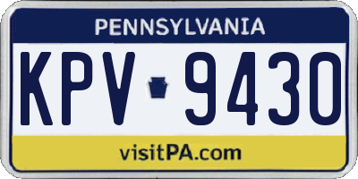 PA license plate KPV9430