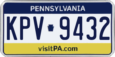 PA license plate KPV9432