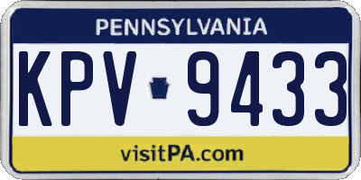 PA license plate KPV9433