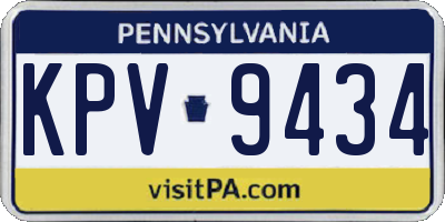 PA license plate KPV9434