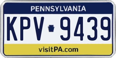 PA license plate KPV9439