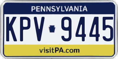 PA license plate KPV9445