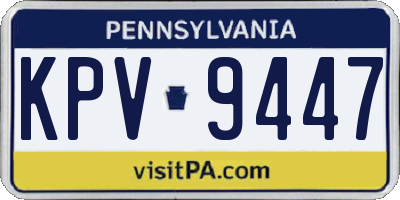 PA license plate KPV9447