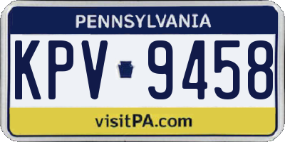 PA license plate KPV9458