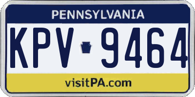 PA license plate KPV9464