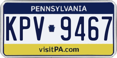 PA license plate KPV9467