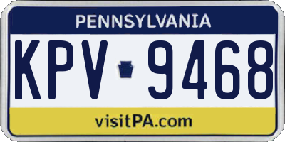 PA license plate KPV9468