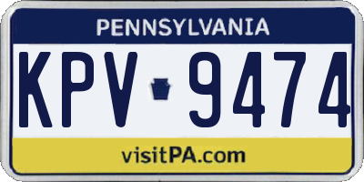 PA license plate KPV9474