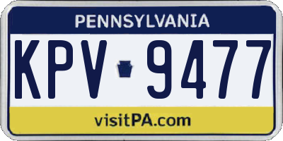 PA license plate KPV9477