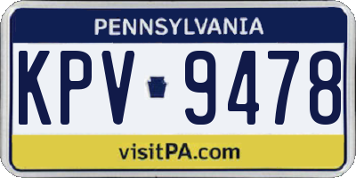 PA license plate KPV9478