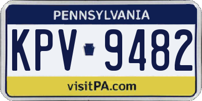 PA license plate KPV9482