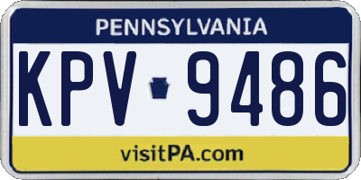 PA license plate KPV9486