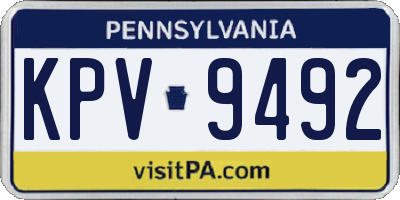 PA license plate KPV9492
