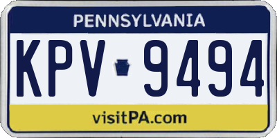 PA license plate KPV9494