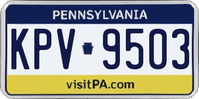 PA license plate KPV9503